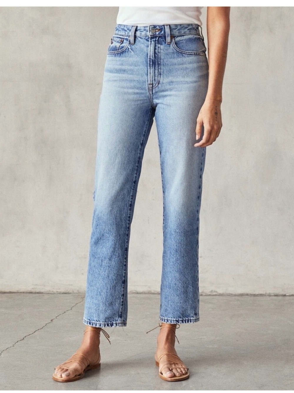 NWT Outerknown Women's Denim Sea Jeans The Strand Straight Leg Size 24